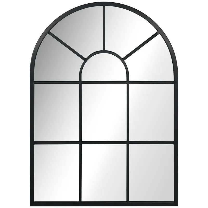 HOMCOM Oglindă Arcuită Modernă de Perete, 70x50 cm, Design Fereastră, Decor Sufragerie și Dormitor | Romania