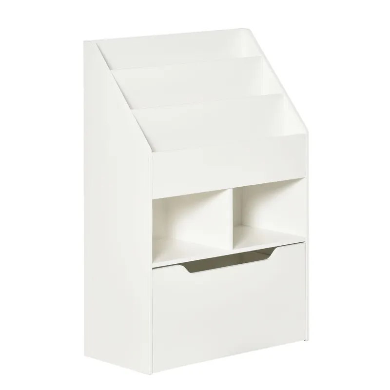 Biblioteca pentru Copii cu mai Multe Rafturi Suport de Organizare cu Sertar de Depozitare pentru Camera de Joaca, Alb HOMCOM | Romania