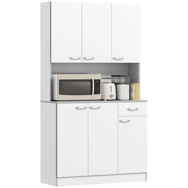 HOMCOM Dulap Suspendat de Bucătărie Albastru din Lemn Spațiu Amplu de Stocare 101x39x180cm Design Modern | Romania