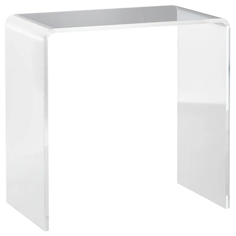 HOMCOM Masă Laterală Acrilică Fără Colturi, Margini Rotunjite, Spațiu Depozitare, 53.3x30.5x53.3cm, Transparent | Romania