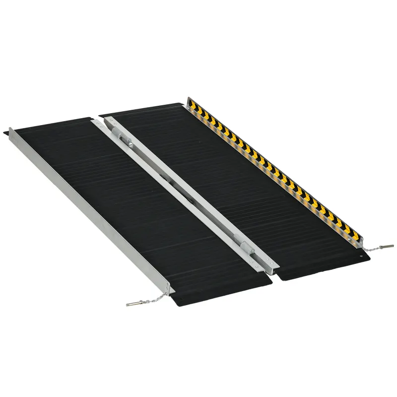 Rampă HOMCOM pentru Scaune cu Rotile, Pliabilă, din Aluminiu, Suportă 272KG, 122Lx73l cm | Romania