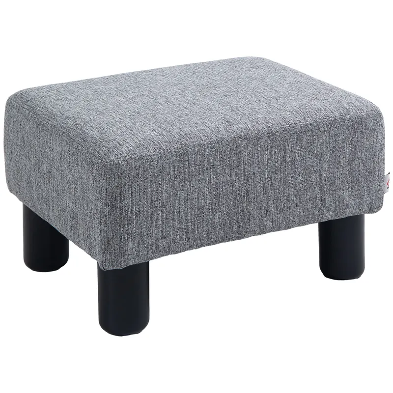 HOMCOM Otoman Stofă, Scaun Dreptunghiular Mic, Căptușit, pentru Living, 40x30x24cm, Gri | Romania