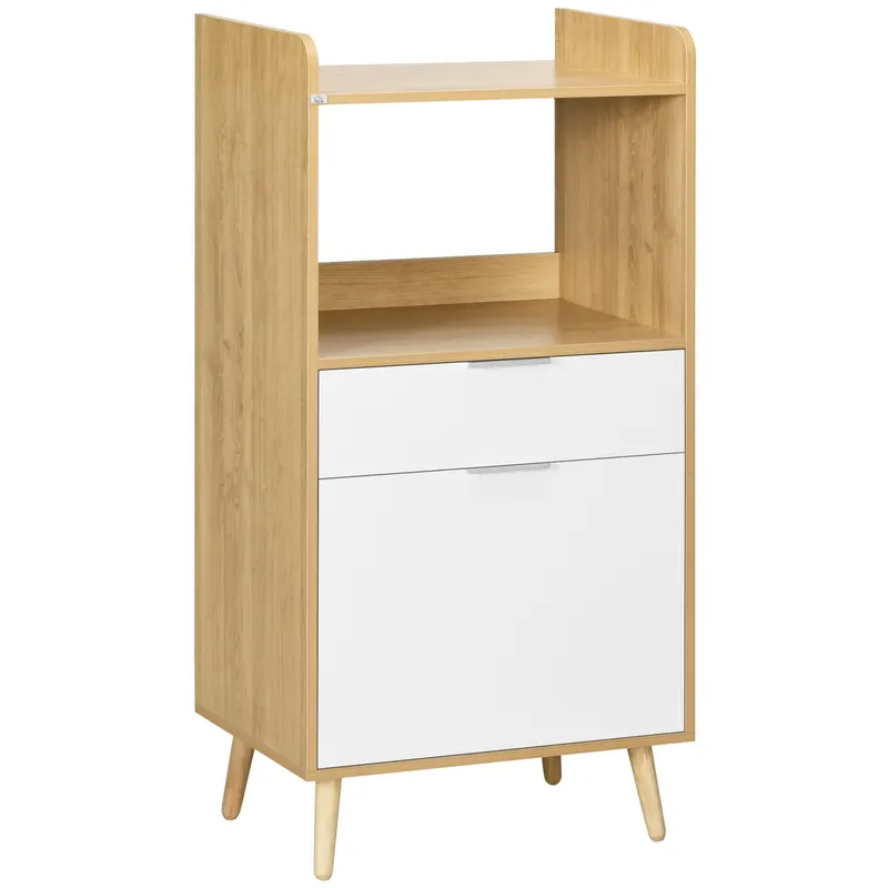 Dulap pentru Cuptorul cu Microunde, Dulap de Bucatarie cu Dulap de Depozitare, Sertar, Camera de Zi 58x40x118cm HOMCOM | Romania