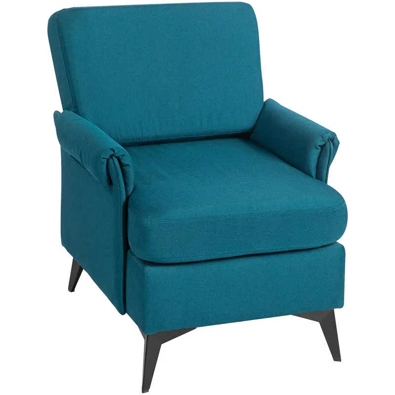 HOMCOM Fotoliu Modern Fotoliu Confortabil pentru Semineu Scaun de Efect din Panza pentru Camera de Zi Dormitor Biroul de Acasa Verde fotoliu pentru oaspeți sufragerie camera de zi dormitor dormitor interior casă | Romania