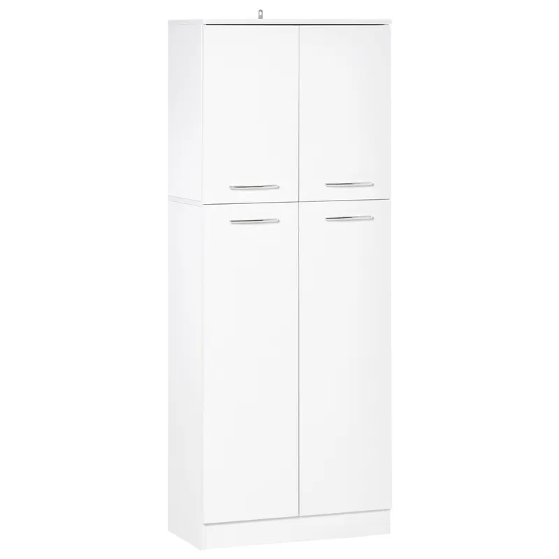 HOMCOM Dulap Compact cu Rafturi Ajustabile, 2 Compartimente, Design Modern, 59x31x155 cm, Alb | Romania