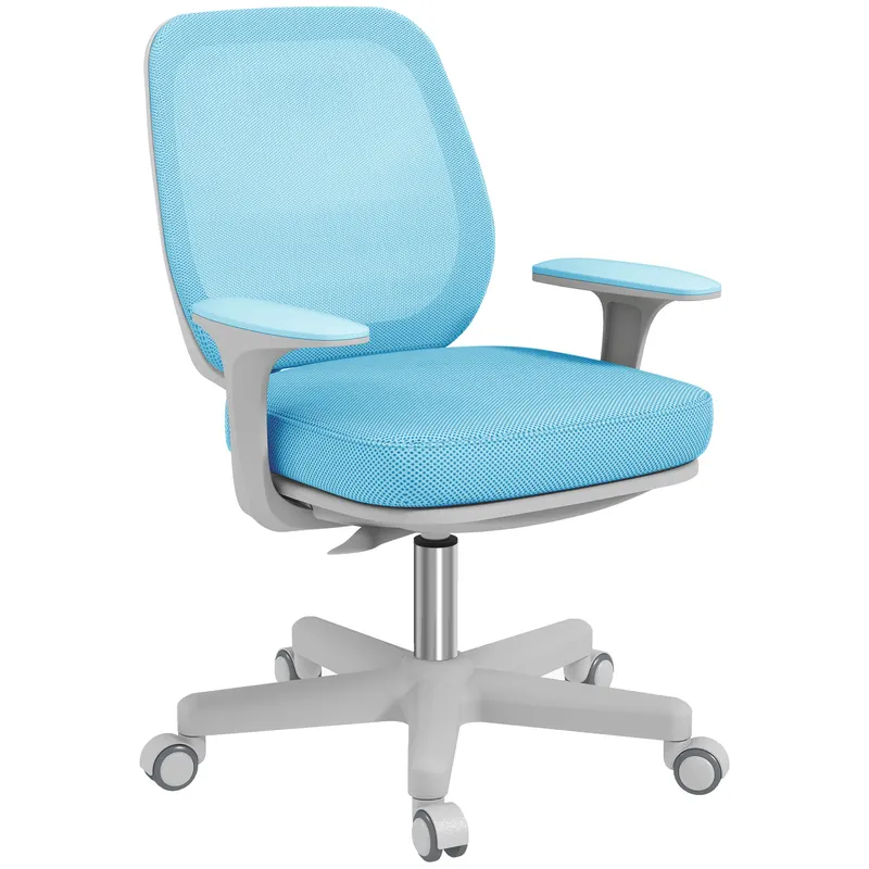 Vinsetto Scaun Birou Ergonomic cu Înălțime Reglabilă, Scaun Rotativ și Respirabil cu Înclinare, 55x48x82.5-94.5 cm, Albastru | Romania