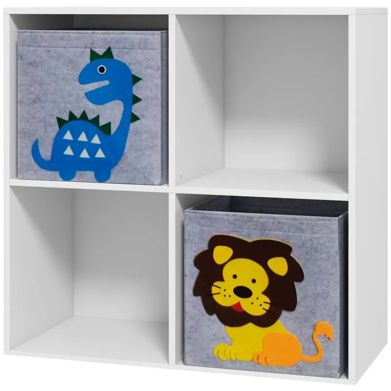 ZONEKIZ Cutii Depozitare Jucării cu 2 Sertare, Material Netesut, Alb | Romania