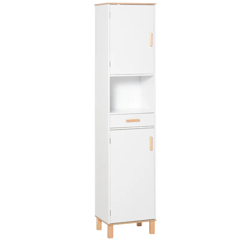 kleankin Dulap Coloana Space Saver din Lemn pentru Baie Alb | Romania