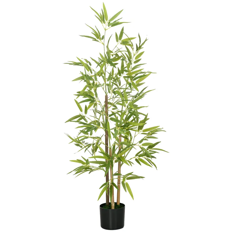 HOMCOM Bambus Artificial cu Ghiveci, Planta Artificiala pentru Interior si Exterior pentru Decorarea Camerei de Zi si Biroul de Acasa | Romania