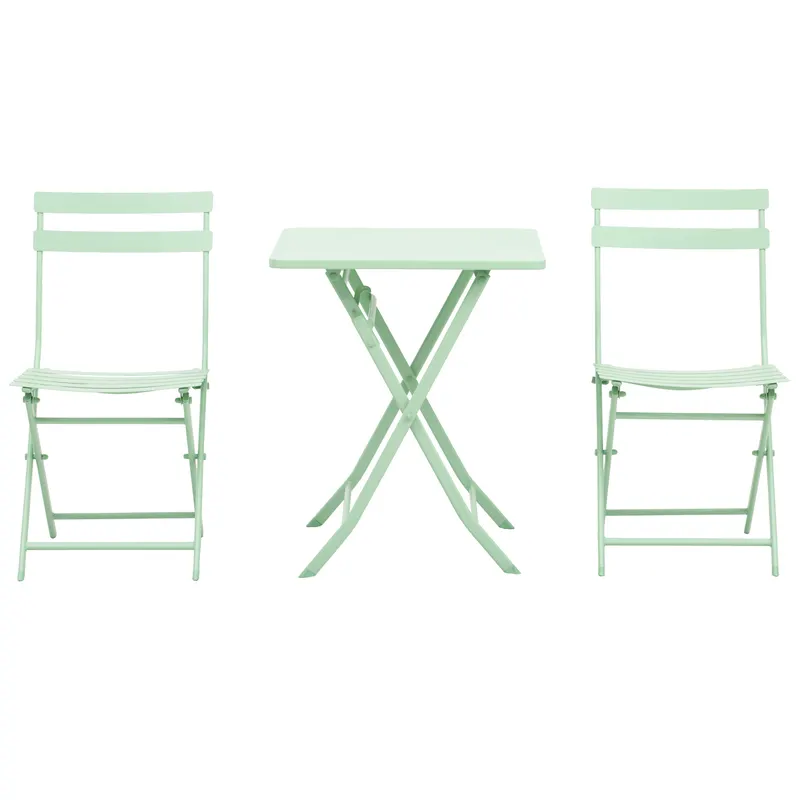 Outsunny Set Mobilier de Grădină Pliabil din Metal Verde Masă și Scaune pentru Spații Exterioare și Terasă Design Compact | Romania