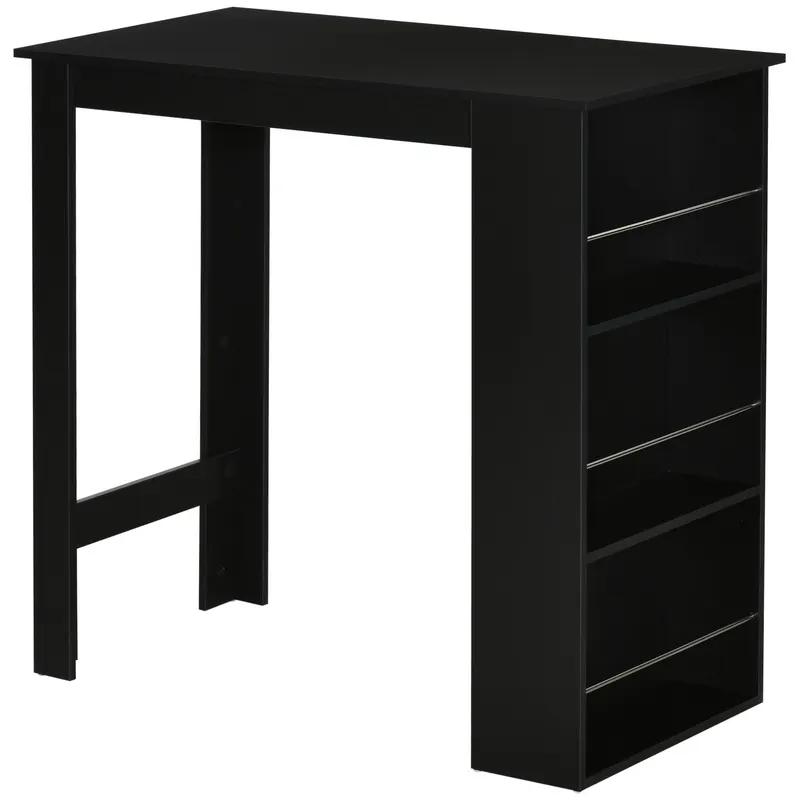 HOMCOM Masă de Bucătărie cu 3 rafturi, 112x57x106 cm, Negru | Romania