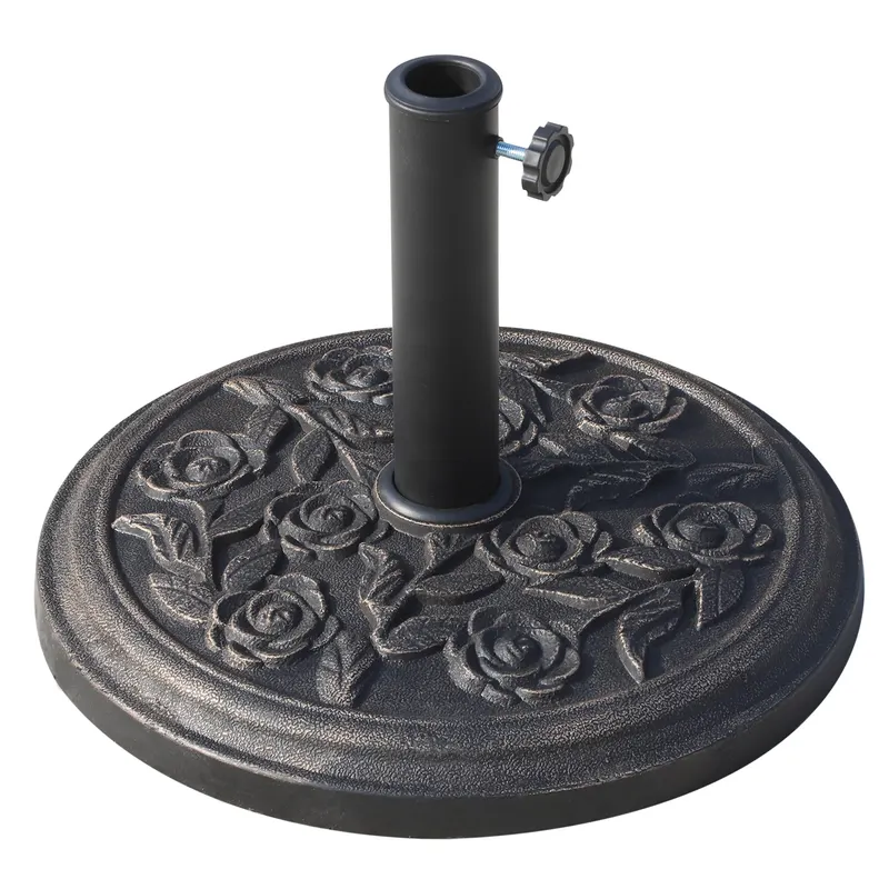 Outsunny Bază Stabilă pentru Umbrelă Rotundă, 9kg, din Rășină, Design Modern, Φ45.5x31cm, Bronz | Romania