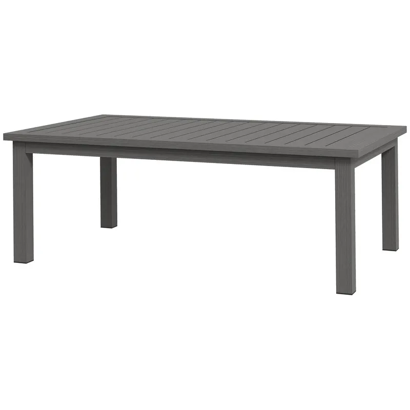 Outsunny Măsuță de Cafea din Aluminiu pentru Exterior 100x60cm, Măsuță Laterală Dreptunghiulară, Argintiu | Romania