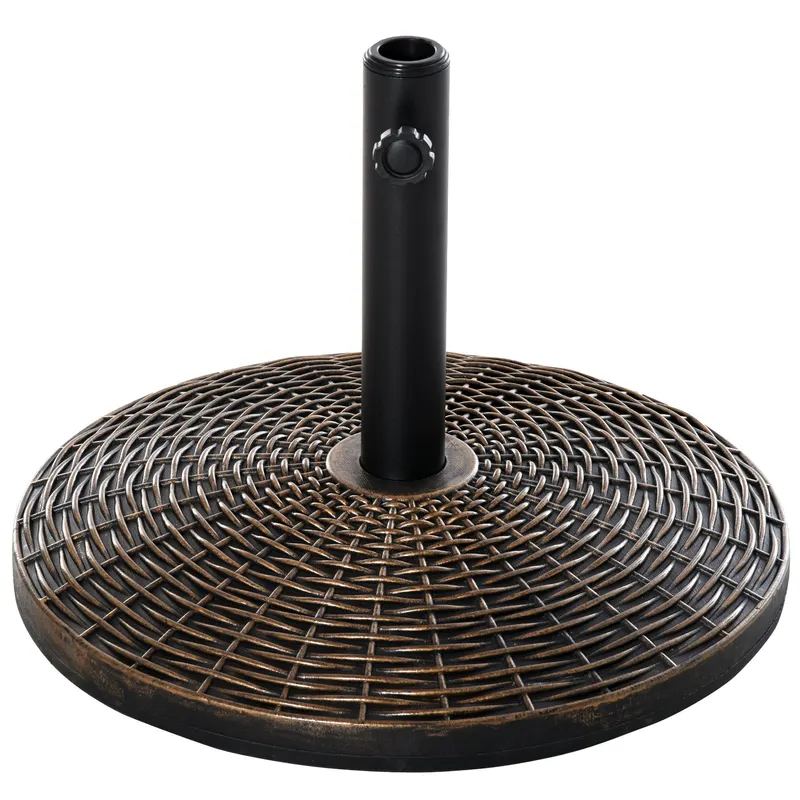 Outsunny Bază Rotundă Umbrelă, Plastic, 25kg, pentru Stâlpi 35/38/48mm, Bronz | Romania