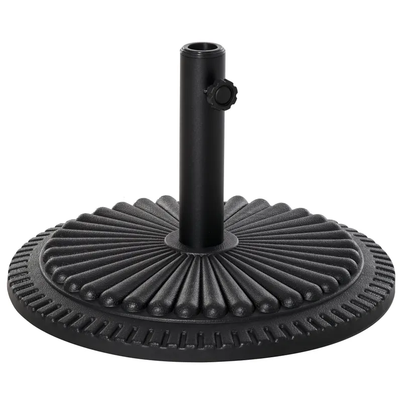 Outsunny Bază pentru Umbrelă de Soare, din Plastic Rezistent, 15kg, Compatibilă cu Stâlpi de Ф35-38-48mm, Negru, Ф49x32cm | Romania