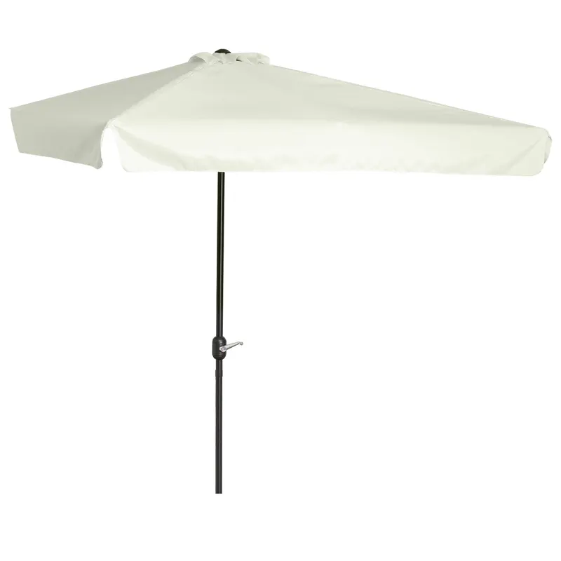 Outsunny Umbrela dreptunghiular pentru gradina cu manivela, 230x130x249cm, Alb Crem | Romania