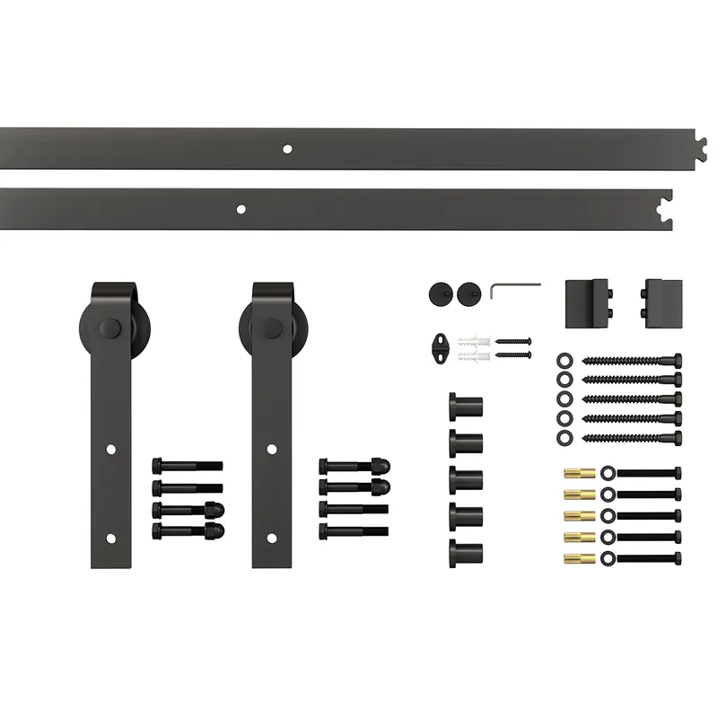 HOMCOM kit montat usi glisante, 200x4x0.6cm, negru | Romania