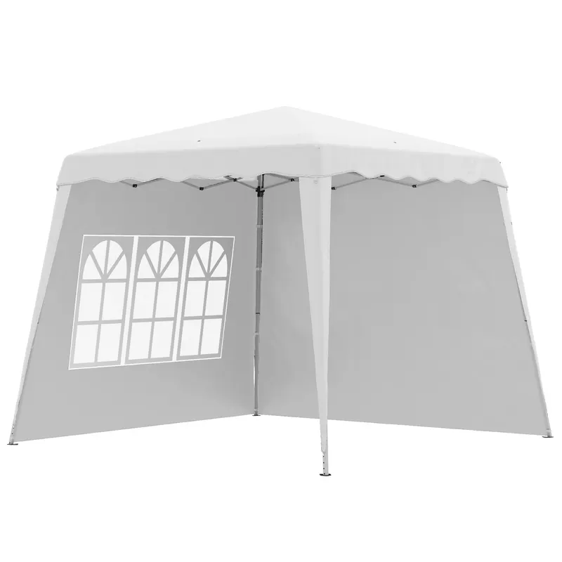 Outsunny Pavilion Pliabil UV50+ cu 2 Părți Laterale Stâlpi Oblici Geantă Transport | Romania