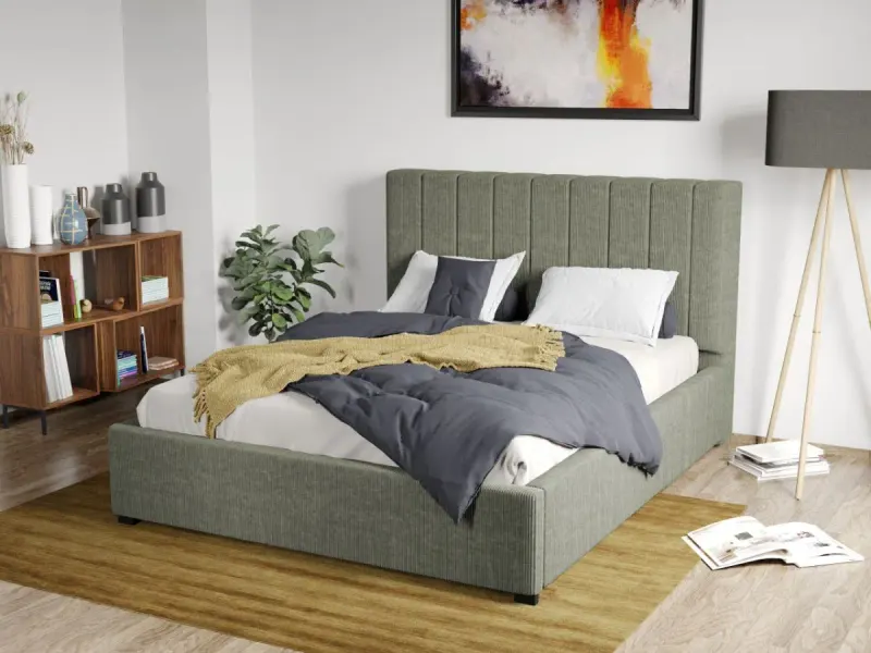 Pat Tapitat Adam cu somiera fixa Vernil - Poso 47 140x200