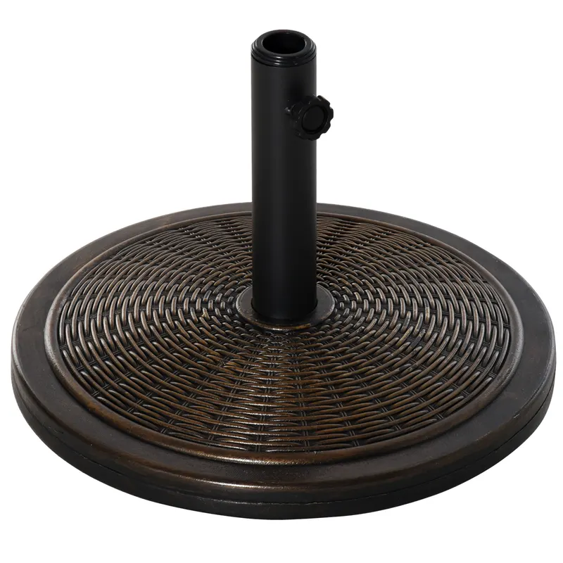 Outsunny Bază Umbrelă 14kg, Ciment și Plastic, Efect Ratan, Bronz | Romania
