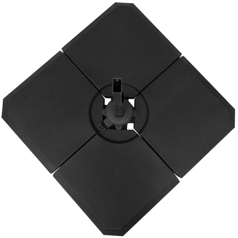 Outsunny Bază de Umbrelă cu Brat Modulară, Se Umple cu Apă/Nisip, pentru Umbrele cu Bază în Formă de Cruce, Negru, 100x100cm | Romania
