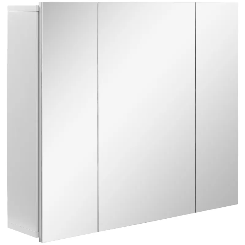 Kleankin Dulapior Baie Suspendat cu Oglindă, 3 Uși, Rafturi Reglabile, Lemn, Design Modern, 70x15x60cm, Alb | Romania