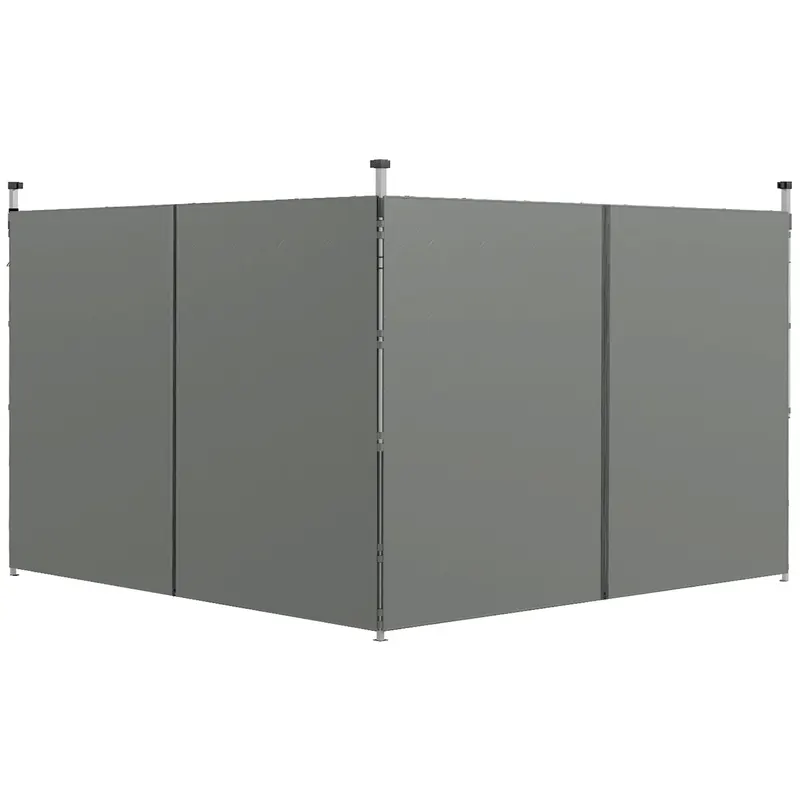 Outsunny Panouri Laterale pentru Foisor cu Usi cu Fermoar, pentru Foisoare Pliabile de 3x3(m) sau 3x6m, Gri Inchis | Romania