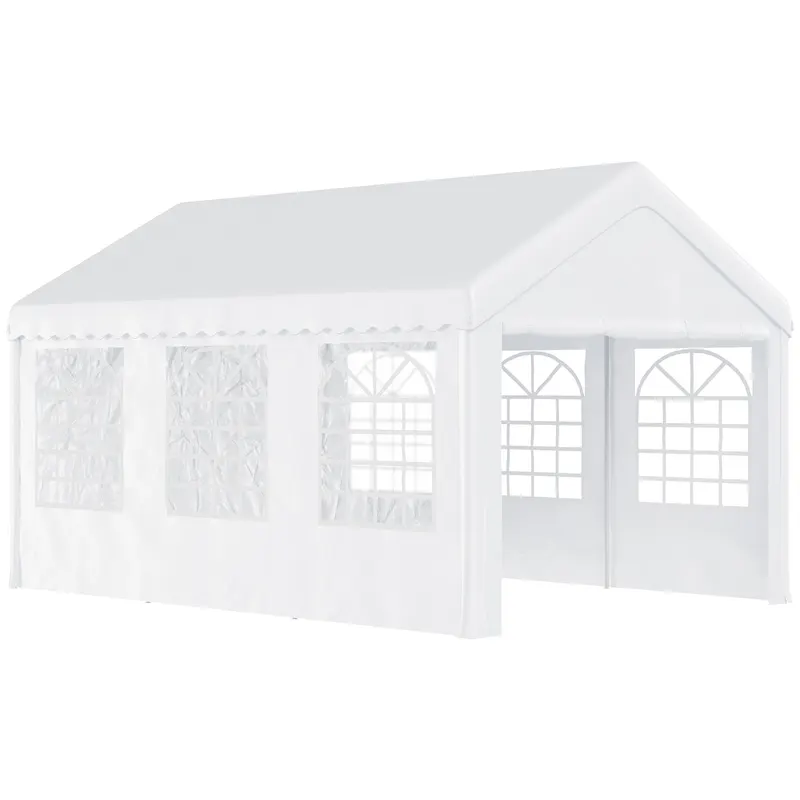 Outsunny Foisor de gradina si Exterior Marchiza pentru Petreceri Nunta si Cadru din Otel 6 x 4 m | Romania