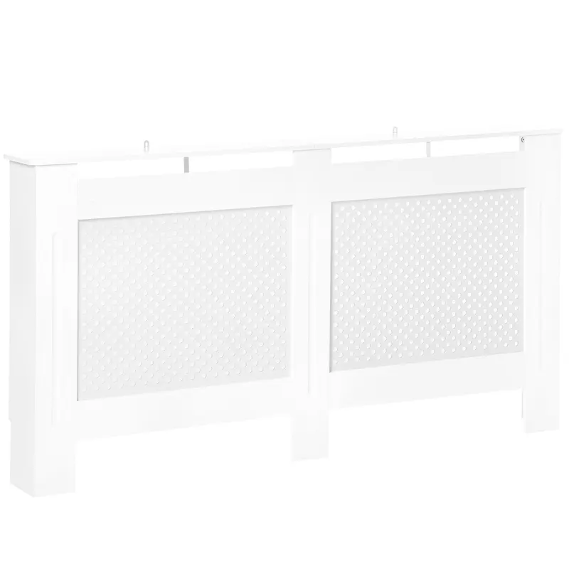 HOMCOM Mască pentru Calorifer din Lemn MDF cu Raft Superior, 151,5x82x19 cm, Alb | Romania