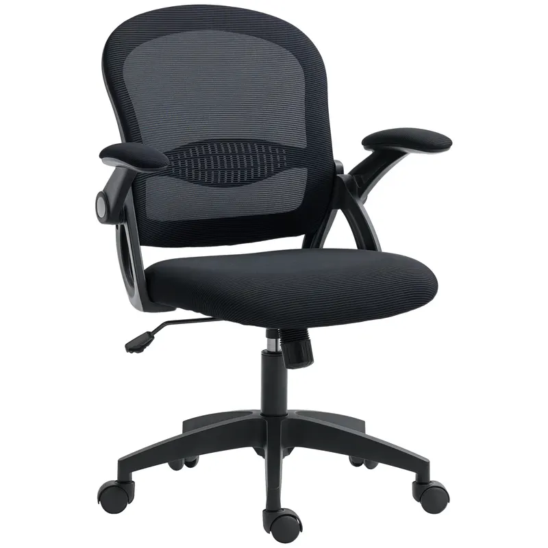 Vinsetto Scaun de Birou Ergonomic cu Spătar din Plasă, Scaun de Birou cu Înălțime Reglabilă, 65.5x61.5x88-97.5 cm, Negru | Romania