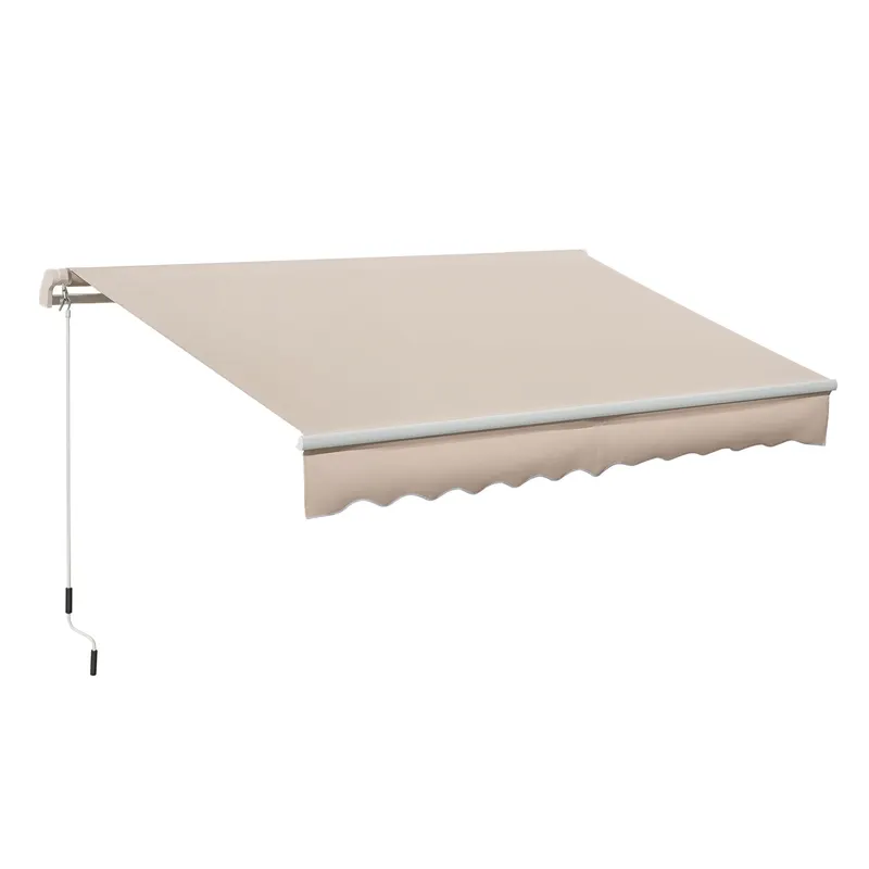 Outsunny Copertină Extensibilă pentru Exterior, Copertină Roll-Up cu Deschidere Manivelă, 295x200 cm, Bej | Romania