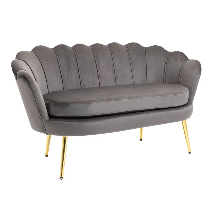 HOMCOM canapea din catifea, 2 locuri,130x63x73cm, maro | Romania