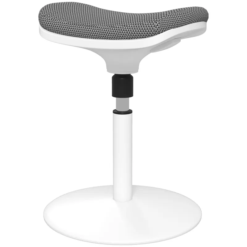 HOMCOM Scaun Oscilant fără Spate, Scaun de Birou Reglabil, Ergonomic, cu Mișcare de Balansare, 41.5x41.5x51.5-71.5 cm, Gri | Romania