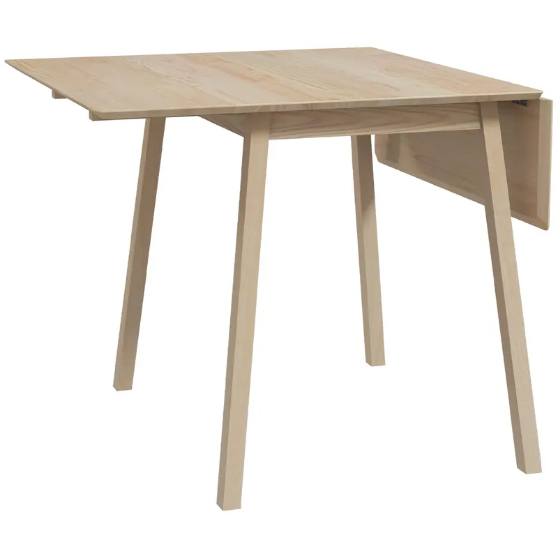 HOMCOM Masă Pliantă cu 2 Clapete, Masă pentru 2-4 Persoane din Lemn de Pin, 110x86x76 cm, Lemn Natural | Romania
