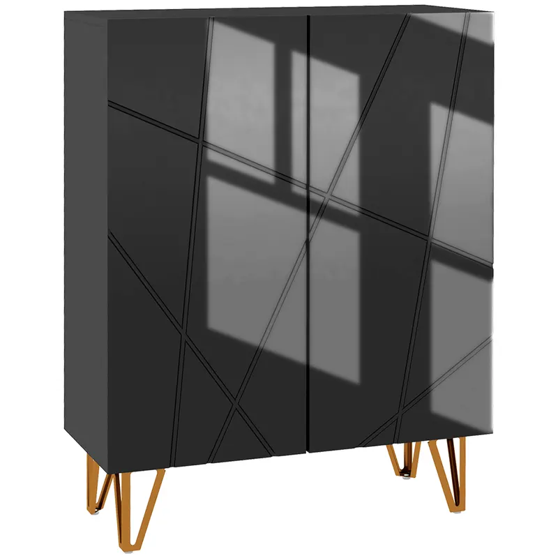 HOMCOM Dulap Îngust pentru Pantofi, Dulap Subțire pentru Depozitarea a 15-20 de Pantofi, 95x72x31.5 cm, Negru | Romania