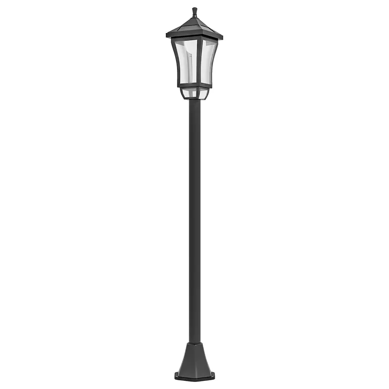 Outsunny Felinar Lumină Stradală cu Autonomie de 6 h și Ancorare la Sol, Lumina Stradală Solară, 15x15x127 cm, Negru | Romania