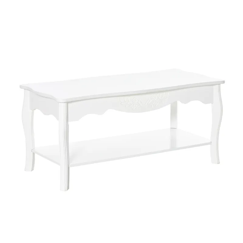 Masa pentru cafea HOMCOM, din lemn, 94x44x42 cm, alba | RO