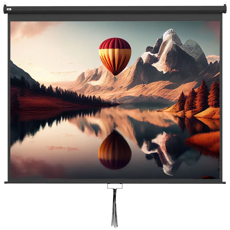 HOMCOM Ecran pentru Proiector 120 Inch Format 16:9/4:3 Reglabil, Ecran de Proiecție Compact, 244x183 cm, Negru | Romania