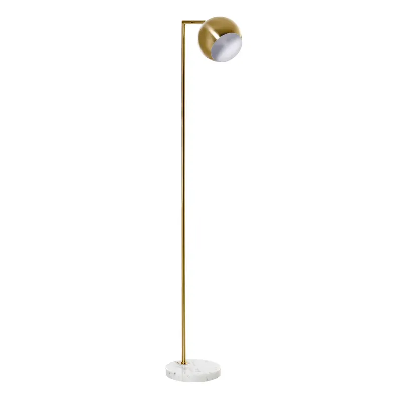 Lampa de podea cu structura metalica si abajur reglabil, din Metal si Marmura 38x26x165cm Auriu, Alb HOMCOM | RO