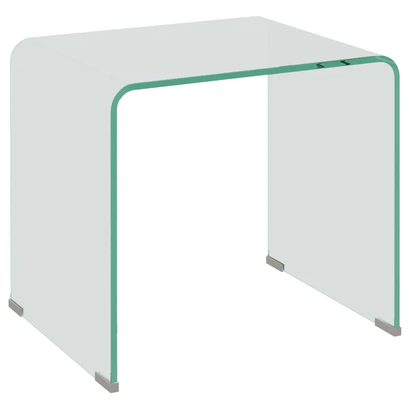 HOMCOM Măsuță de Cafea Modernă cu Picioare Antiderapante, Măsuță din Sticlă Securizată, 50x40x45 cm, Transparentă, Design Elegant | Romania