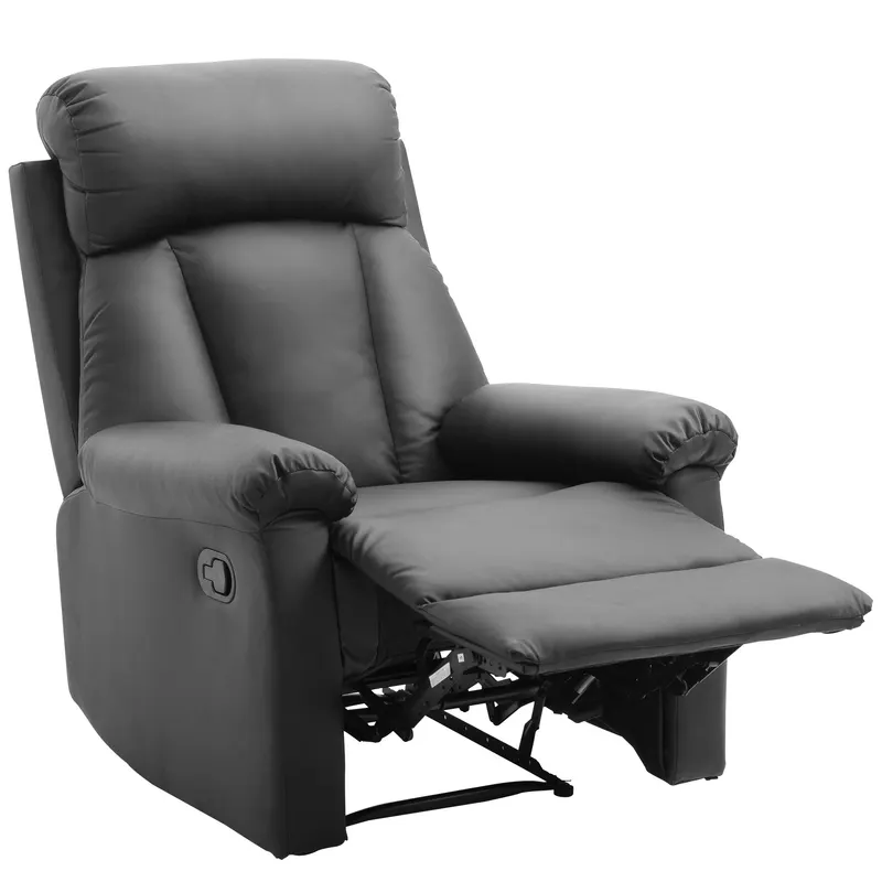 Fotoliu Relax Rabatabil cu Captuseala Ergonomica si Spatar Reglabil si Rabatabil 80×97×107cm Negru HOMCOM | RO