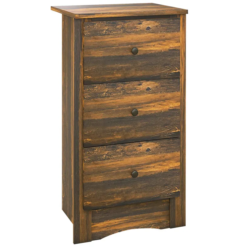 HOMCOM Noptieră cu 2 Sertare în Stil Rustic, Noptieră pentru Dormitor din Lemn, 40x30x74 cm, Maro | Romania