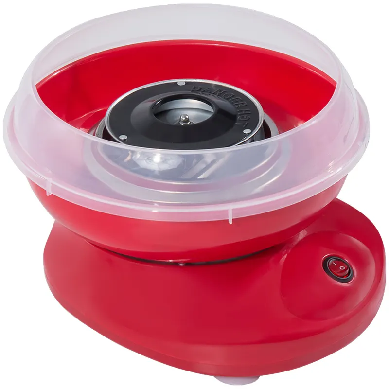 HOMCOM Aparat pentru Vată de Zahăr 450W din PP, Inox și Aluminiu 27x26x18 Roșu