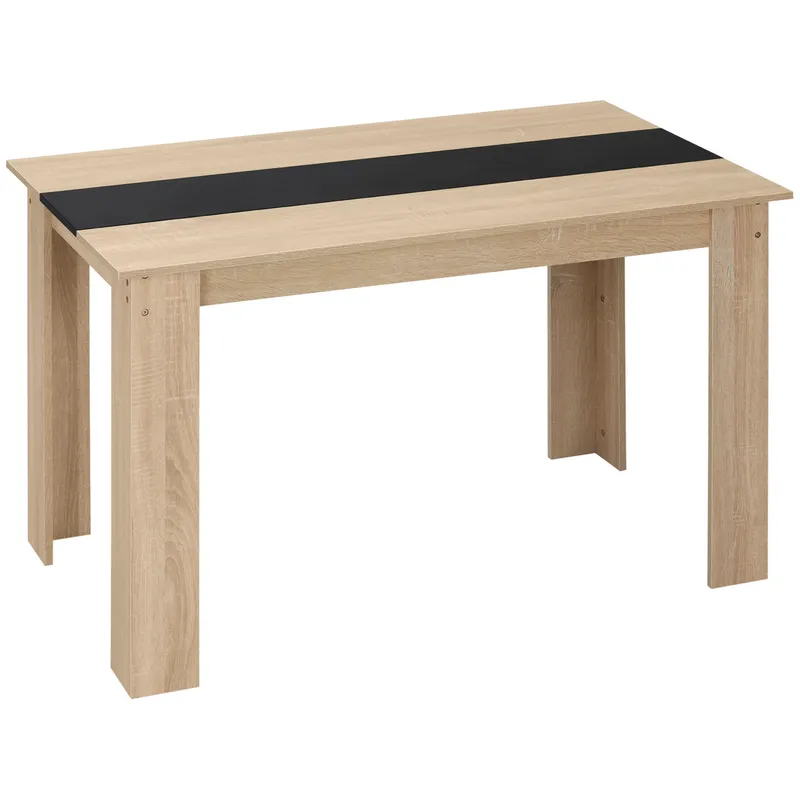 HOMCOM Masă de Dining pentru 4-6 Persoane, Masă de Bucătărie Modernă din Lemn, 120x69x75 cm, Lemn Natural | Romania