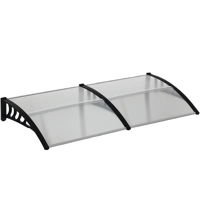 Outsunny Copertină Modernă din Policarbonat și Auminiu, pentru Balcoane, Ferestre și Uși, 200x96x27 cm, Transparent | Romania