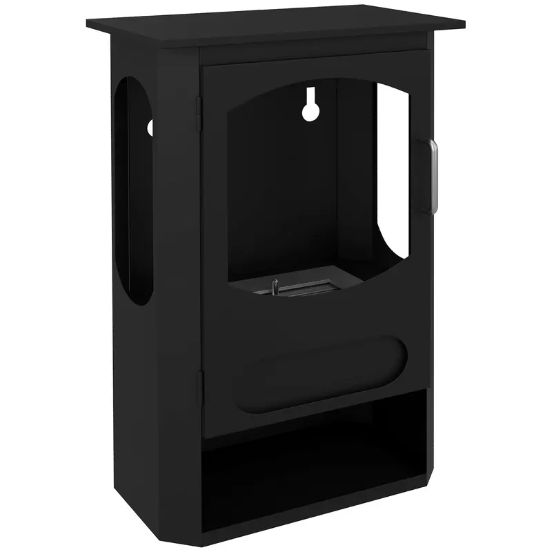 HOMCOM Șemineu pe Bioetanol Autoportant, Bioșemineu cu Arzător de 1,2L pentru 3 Ore Durată de Ardere, 43x25x68 cm, Negru | Romania