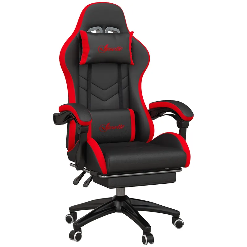 Vinsetto Scaun Gaming cu Înălțime Reglabilă și cu Spătar Rabatabil, 65x65x121-129 cm, Negru | Romania