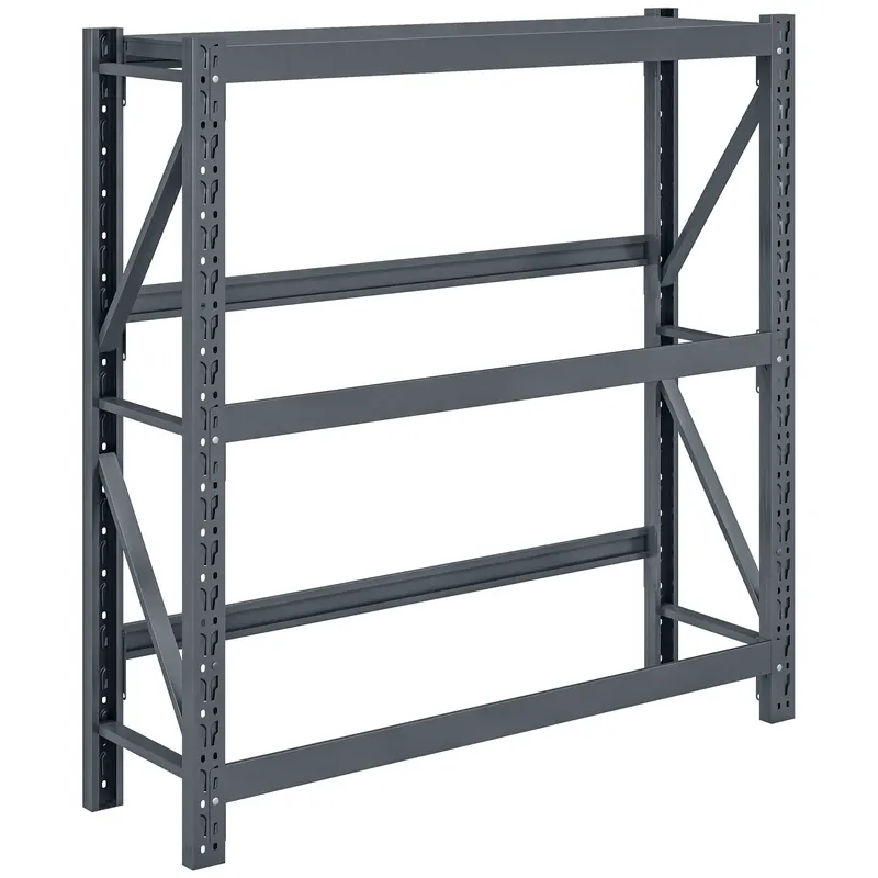 HOMCOM Raft Autoportant pentru Cutii cu 3 Niveluri, Raft pentru 6 Cutii cu Înălțime Reglabilă, 110x30x110 cm, Gri | Romania
