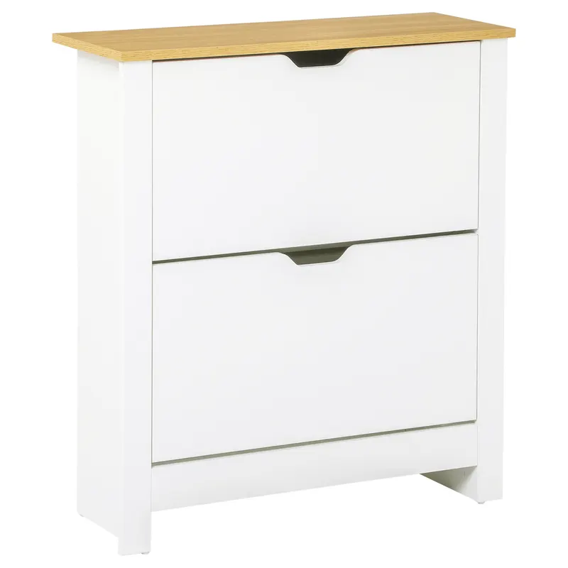HOMCOM Dulap Hol, Capacitate 12 Perechi Max, dulap pantofi cu 2 Rafturi Reglabile și Detașabile, 72x26x80 cm, Alb | Romania
