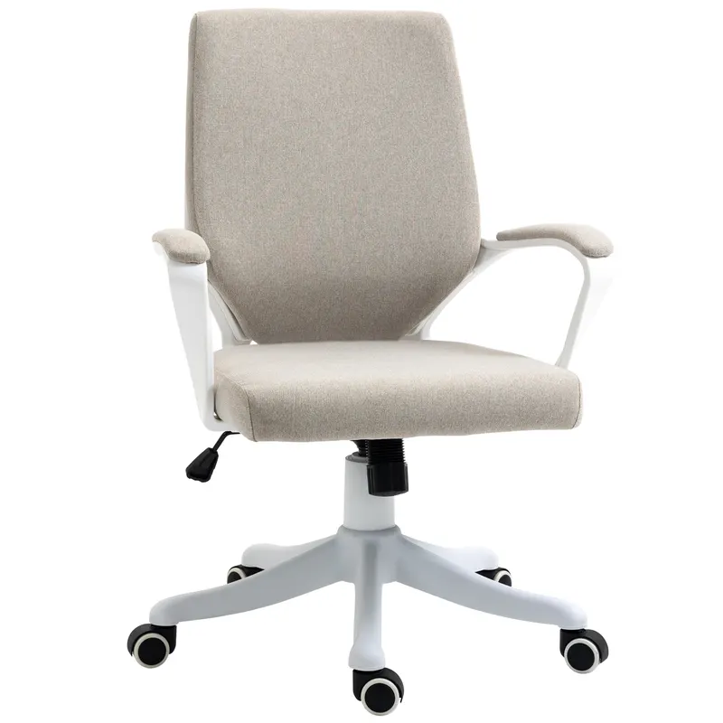 Vinsetto Scaun Ergonomic de Birou, Reglabil în înălțime Pivotant 360° cu Legănare, 62x69x92-100 cm, Bej | Romania